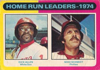 1975 O-Pee-Chee #307 1974 Home Run Leaders (Dick Allen / Mike Schmidt) Front