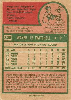 1975 O-Pee-Chee #326 Wayne Twitchell Back