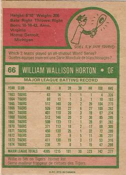 1975 O-Pee-Chee #66 Willie Horton Back