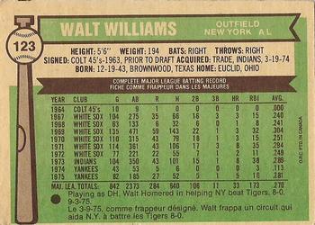 1976 O-Pee-Chee #123 Walt Williams Back