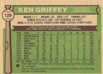 1976 O-Pee-Chee #128 Ken Griffey Back