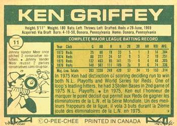 1977 O-Pee-Chee #11 Ken Griffey Back