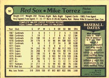 1979 O-Pee-Chee #92 Mike Torrez Back