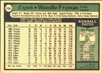 1979 O-Pee-Chee #135 Woodie Fryman Back