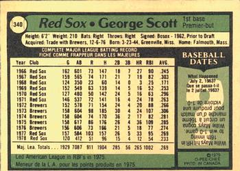1979 O-Pee-Chee #340 George Scott Back