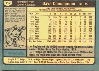1980 O-Pee-Chee #117 Dave Concepcion Back