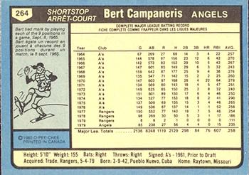 1980 O-Pee-Chee #264 Bert Campaneris Back