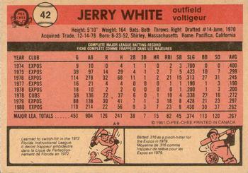 1981 O-Pee-Chee #42 Jerry White Back