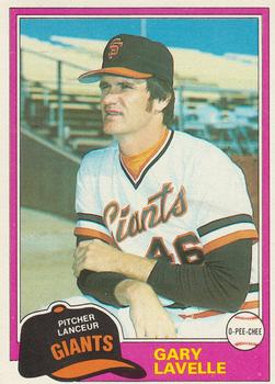 1981 O-Pee-Chee #62 Gary Lavelle Front