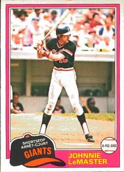 1981 O-Pee-Chee #84 Johnnie LeMaster Front