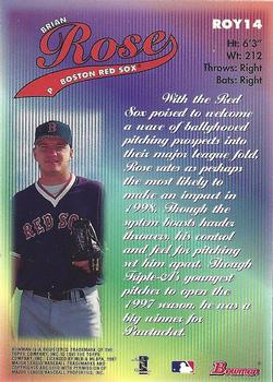 1997 Bowman - 1998 Rookie of the Year Favorites #ROY14 Brian Rose Back