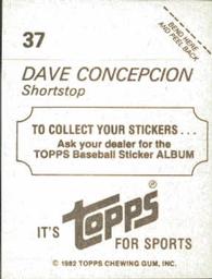 1982 Topps Stickers #37 Dave Concepcion Back