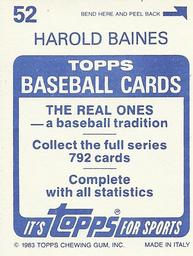 1983 Topps Stickers #52 Harold Baines Back