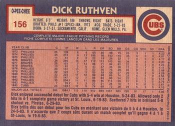 1984 O-Pee-Chee #156 Dick Ruthven Back