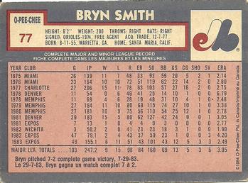 1984 O-Pee-Chee #77 Bryn Smith Back