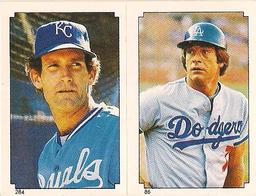 1984 O-Pee-Chee Stickers #86 / 284 Steve Yeager / John Wathan Front