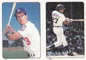 1985 O-Pee-Chee Stickers #77 / 263 Steve Sax / Barbaro Garbey Front