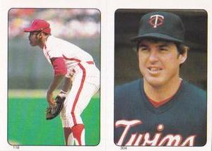 1985 Topps Stickers #118 / 304 Al Oliver / Mickey Hatcher Front