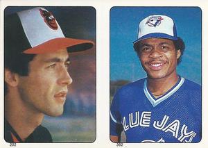 1985 Topps Stickers #202 / 362 Mike Boddicker / Jesse Barfield Front