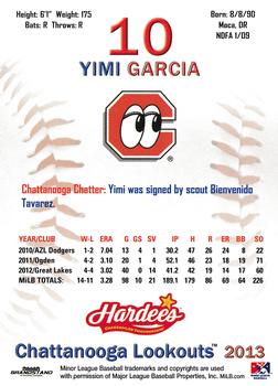 2013 Grandstand Chattanooga Lookouts #NNO Yimi Garcia Back