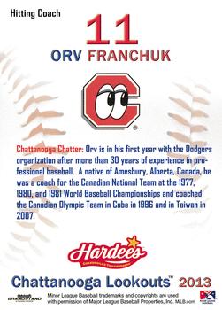2013 Grandstand Chattanooga Lookouts #NNO Orv Franchuk Back