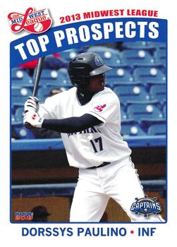 2013 Choice Midwest League Top Prospects #20 Dorssys Paulino Front