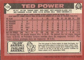 1986 O-Pee-Chee #108 Ted Power Back