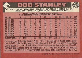 1986 O-Pee-Chee #158 Bob Stanley Back