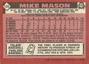1986 O-Pee-Chee #189 Mike Mason Back