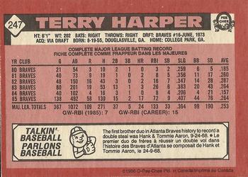 1986 O-Pee-Chee #247 Terry Harper Back