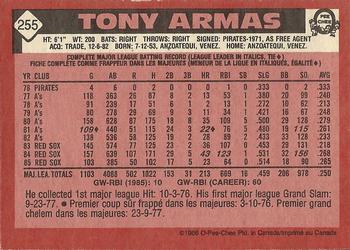 1986 O-Pee-Chee #255 Tony Armas Back
