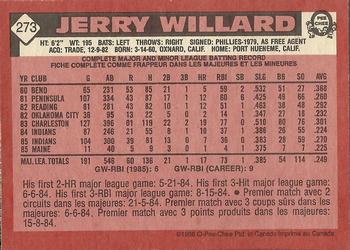 1986 O-Pee-Chee #273 Jerry Willard Back