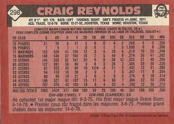 1986 O-Pee-Chee #298 Craig Reynolds Back