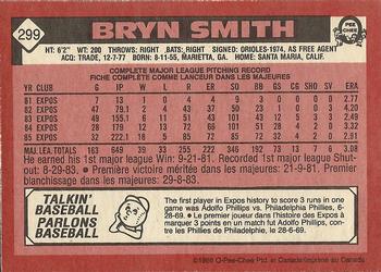 1986 O-Pee-Chee #299 Bryn Smith Back