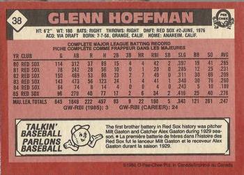 1986 O-Pee-Chee #38 Glenn Hoffman Back