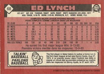 1986 O-Pee-Chee #68 Ed Lynch Back
