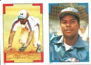 1986 O-Pee-Chee Stickers #83 / 244 Herm Winningham / Curt Wilkerson Front