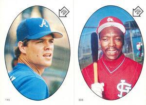 1986 O-Pee-Chee Stickers #145 / 306 Dale Murphy / Vince Coleman Front