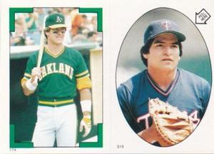 1986 O-Pee-Chee Stickers #174 / 315 Mike Heath / Mark Salas Front