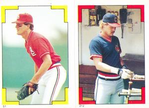 1986 Topps Stickers #51 / 212 Andy Van Slyke / Pat Tabler Front