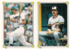 1987 O-Pee-Chee Stickers #66 / 228 Mike Marshall / Don Aase Front