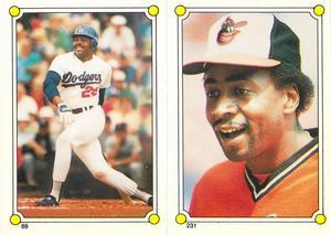 1987 O-Pee-Chee Stickers #69 / 231 Pedro Guerrero / Lee Lacy Front