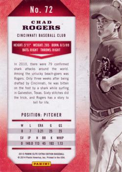 2013 Panini Elite Extra Edition #72 Chad Rogers Back