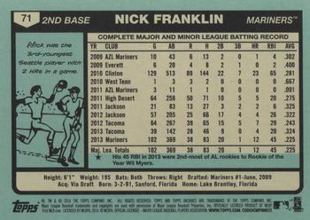 2014 Topps Archives #71 Nick Franklin Back