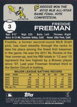 2014 Topps Archives #3 Freddie Freeman Back