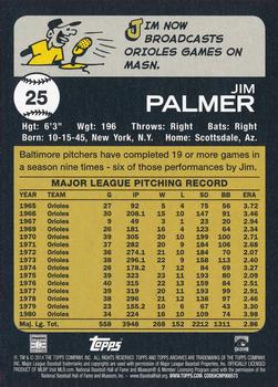 2014 Topps Archives #25 Jim Palmer Back