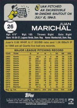 2014 Topps Archives #26 Juan Marichal Back
