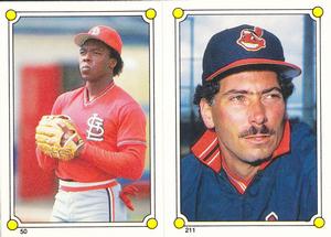 1987 Topps Stickers #50 / 211 Vince Coleman / Tom Candiotti Front