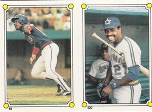 1987 Topps Stickers #59 / 220 Shawon Dunston / Alvin Davis Front