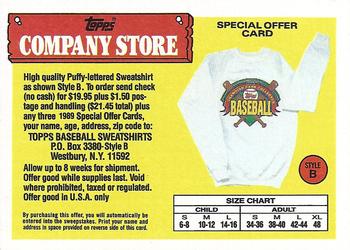 1989 Topps - Topps Company Store #NNO Style B Sweatshirt Offer Front